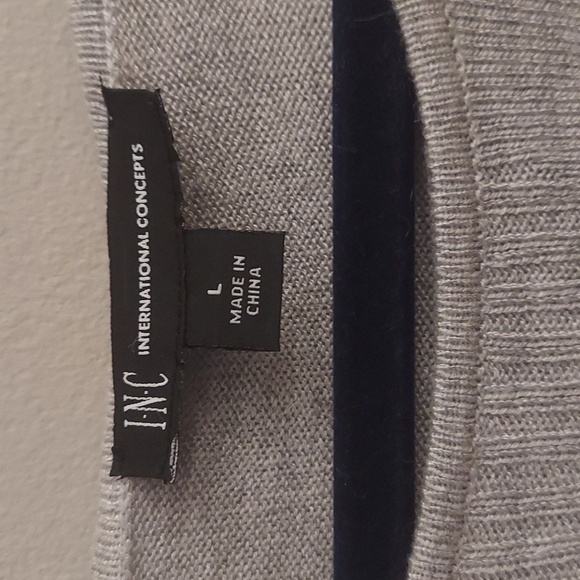 INC INTERNATIONAL CONCEPTS Light Grey Cashmere Blend Long Sleeve Tunic Sweater - Picture 3 of 11